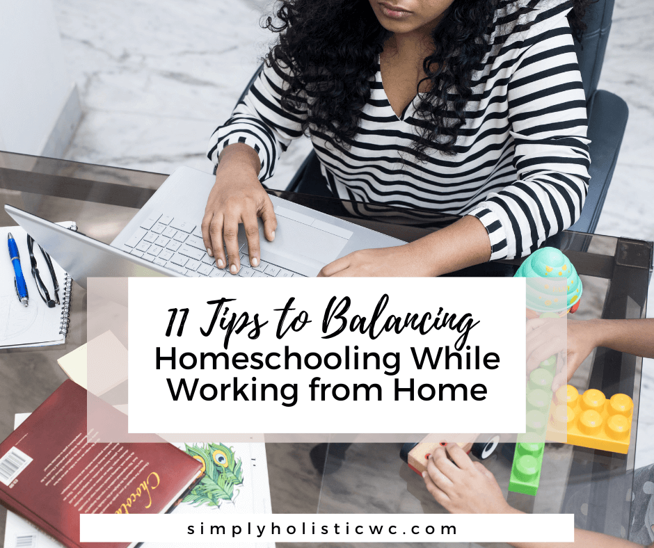 11 Tips to Balancing Homeschooling While Working from Home. mom and child working and playing