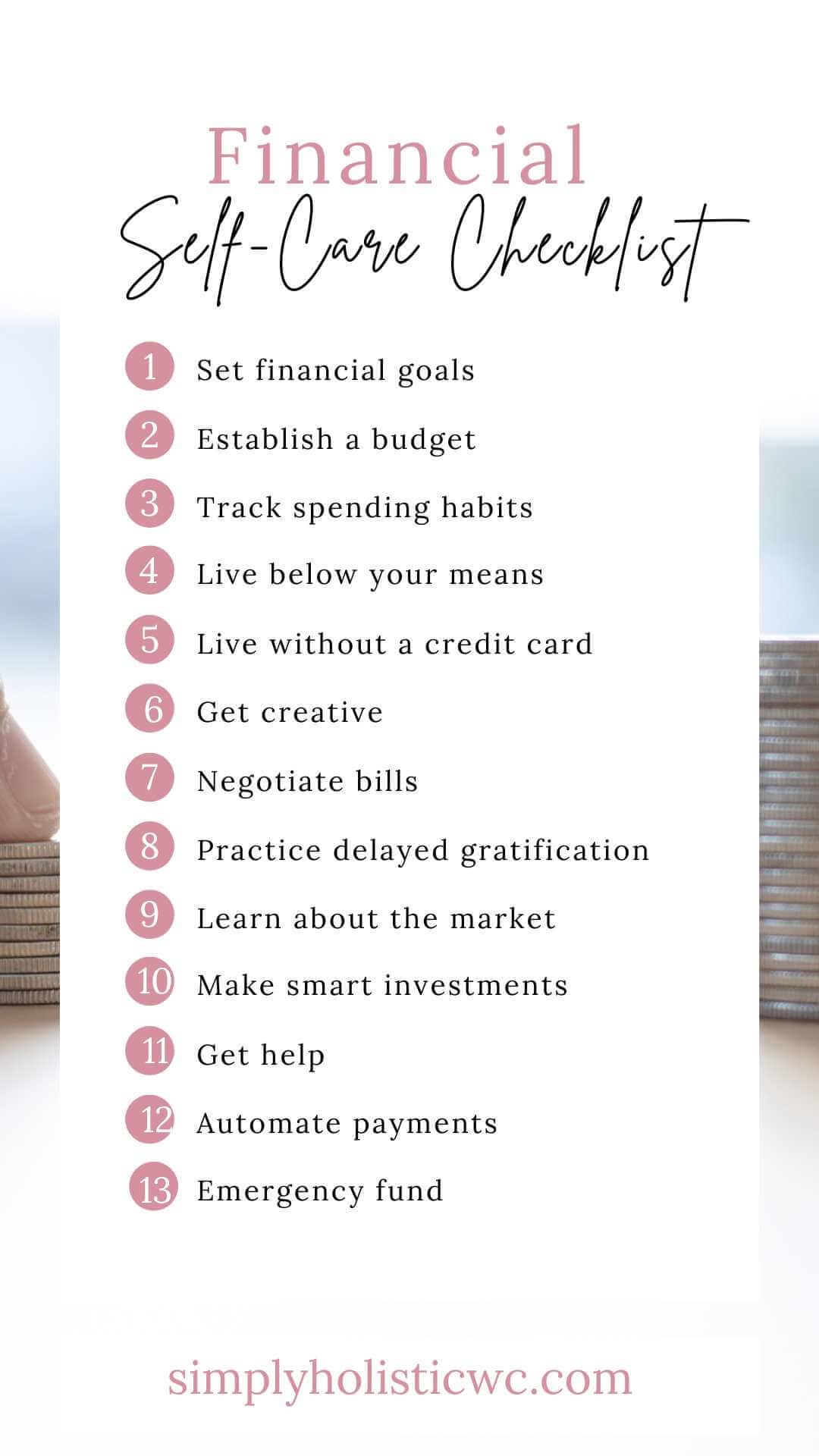 Financial self care checklist